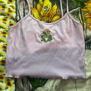 shein purple dragon crop tank top